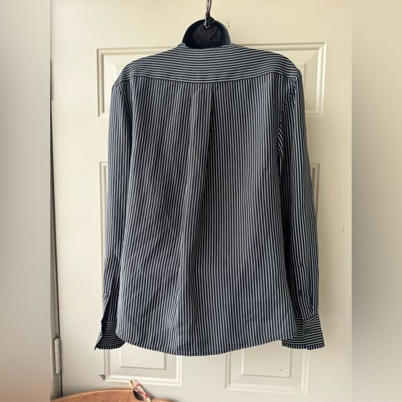 RAG & BONE  BLACK/WHITE STRIPE FELIX POPOVER 100% Silk Size SP - Picture 2 of 16